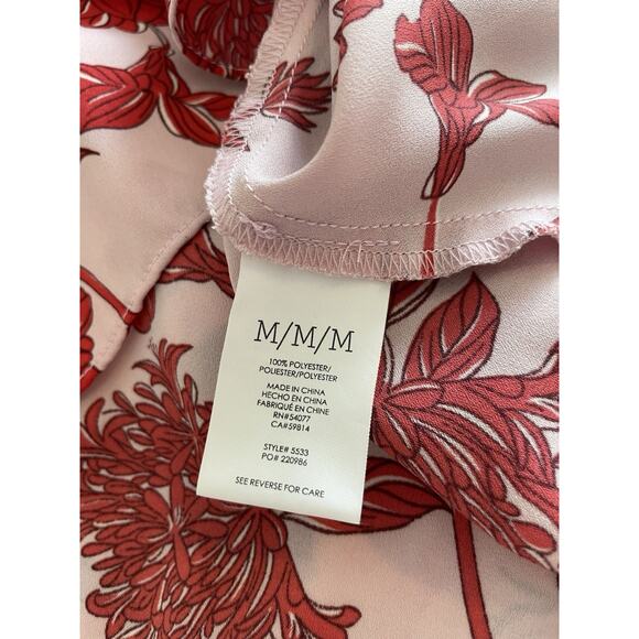 Cabi Medium Pink Floral Print Adore Peplum Tank Cami Adjustable Straps #5533 - Picture 6 of 9